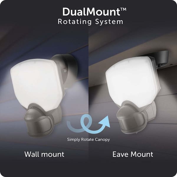 70-Watt 7000 Lumen 240° Black Motion Sensing Integrated LED Super Bright Flood Light with 5CCT and Dual Brite