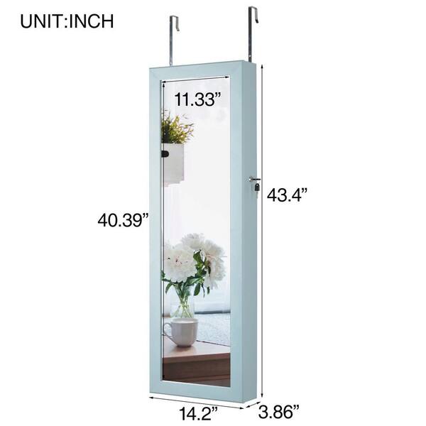 Blue Fashion Simple Jewelry Storage Mirror with LED Lights