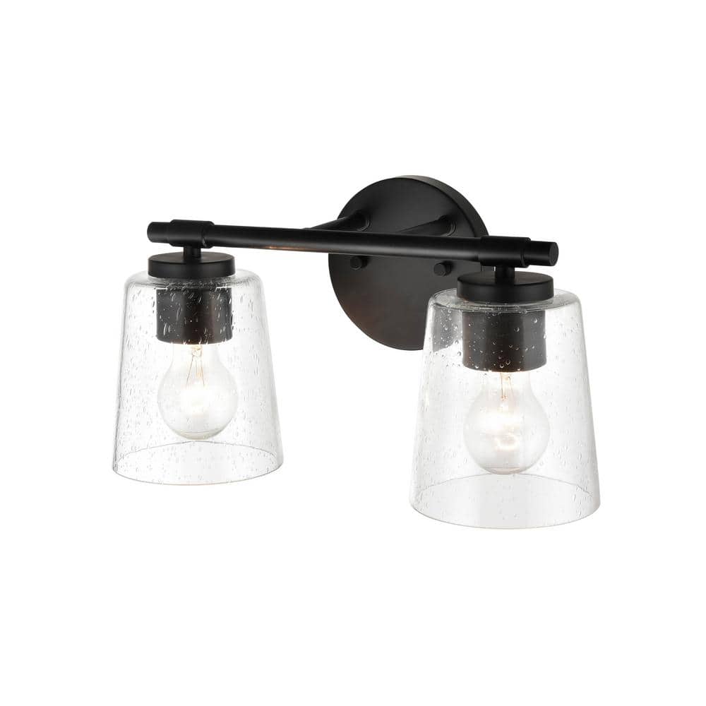 Contemporary Bell-Shaped Black Vanity Light, 15 in Width