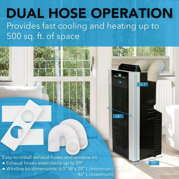  BLACK+DECKER 14,000 BTU Portable Air Conditioner with Heat,  White : Home & Kitchen