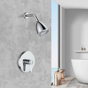 Fixed Shower Head Series 9-Spray Patterns with 1.8 GPM in 4 in. Wall Mount Rain Fixed Shower Head in Chrome