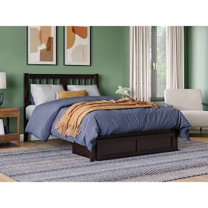 Tahoe Espresso Full Solid Wood Storage Platform Bed with Foot Drawer