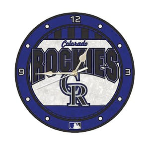 MLB 12 in. Rockies Art Glass Clock