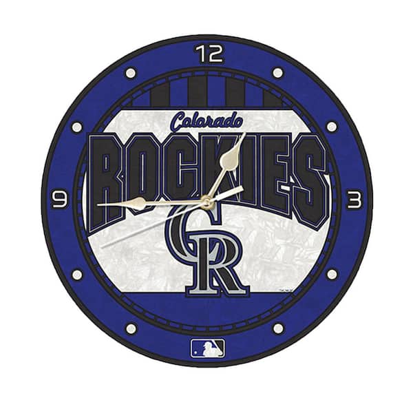 The Memory Company MLB 12 in. Rockies Art Glass Clock