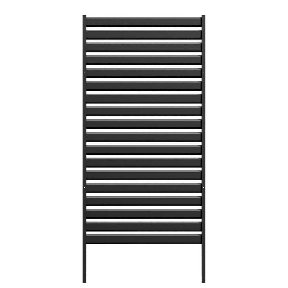 38 in. W x 72 in. H Air Conditioner Fence 1-Panel No-Dig Metal Privacy Screen Outdoor Trash Can Enclosures, Black price history on PriceWatchPro