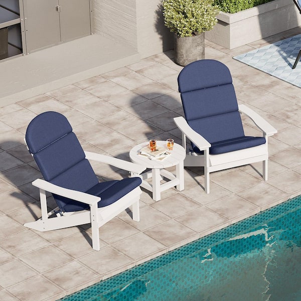 Pillow Perfect Carmody Navy Seat Cushion Set, Blue, 20 In. L X 20 In. W