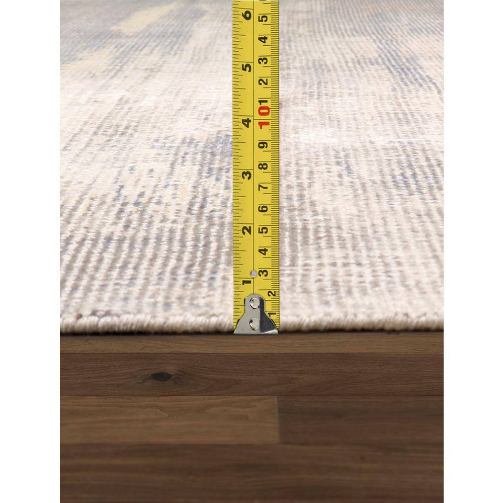 Hand-Loomed Ivory Elegance 5' x 8' Wool-Viscose Blend Area Rug