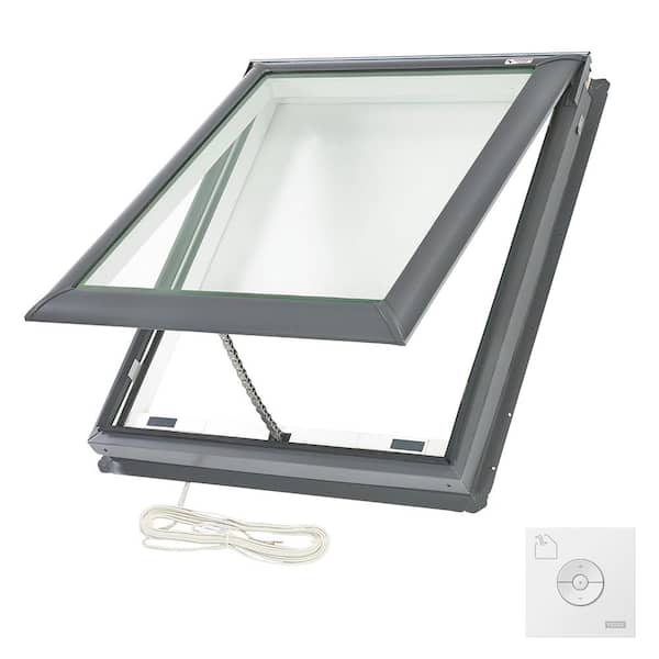 VELUX 21 in. x 26-7/8 in. Fresh Air Electric Venting Deck-Mount Skylight with Laminated LowE3 Glass