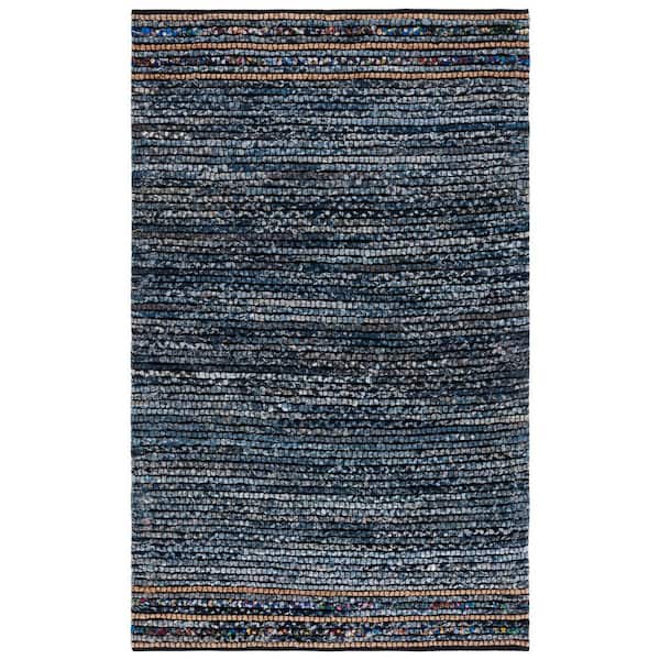 SAFAVIEH Cape Cod 8 ft. x 10 ft. Natural/Blue Striped Multicolor Area Rug