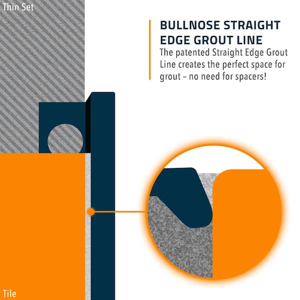 White 5/16 in. x 98-1/2 in. Aluminum Bullnose Tile Edging Trim