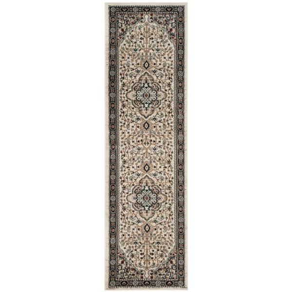 Lyndhurst 2 ft. x 16 ft. Cream/Beige Medallion Runner Rug