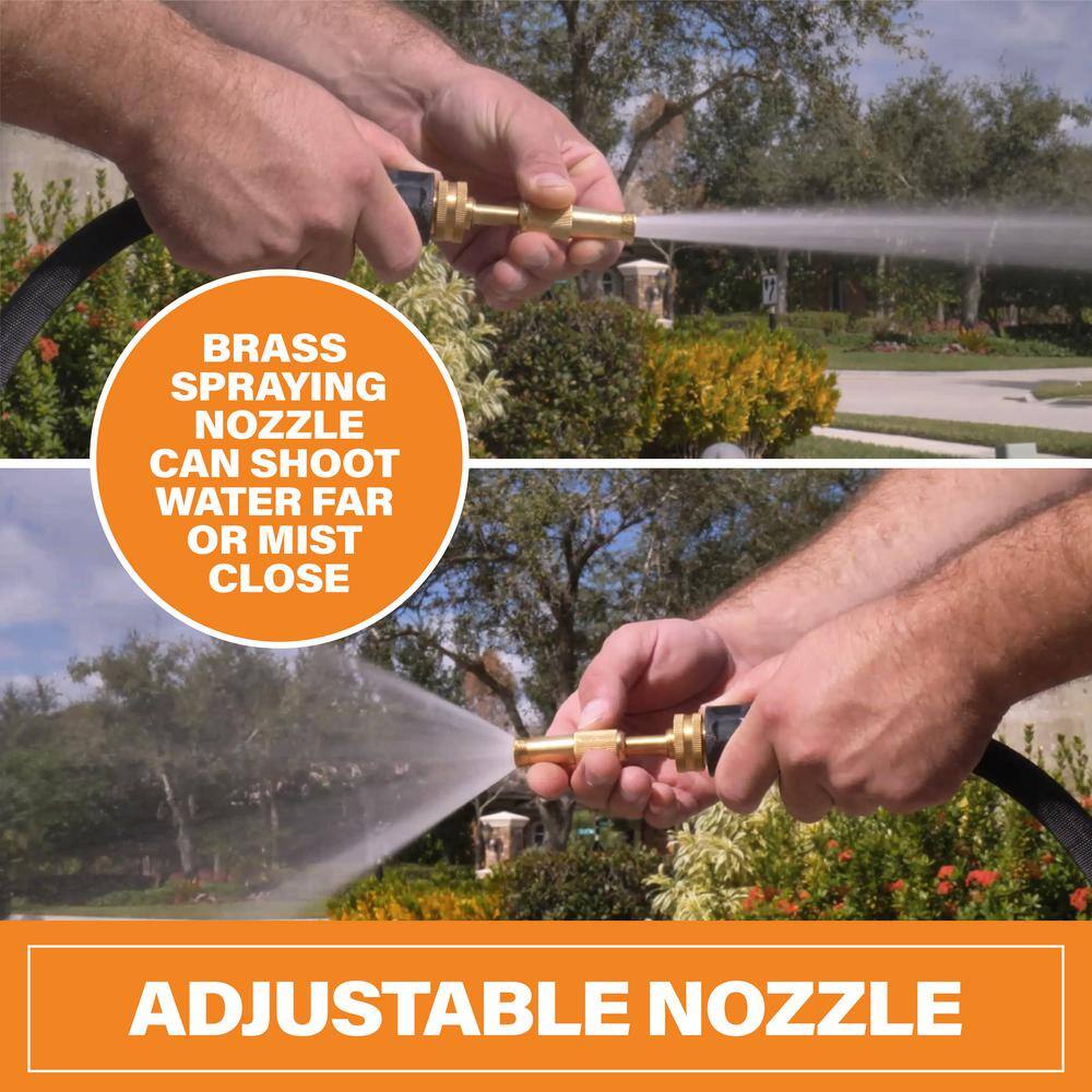 Bionic Flex Pro 25ft Black Polyester Garden Hose with Brass Nozzle