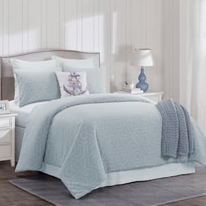 3-Piece Seville Blue Cotton King Comforter Set