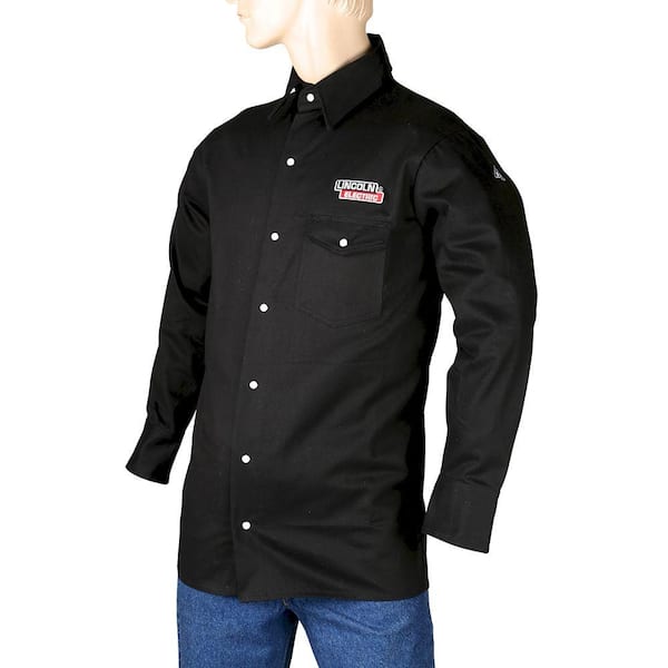 Lincoln Electric Welding Shirts Near Me Lincoln Electric Fire Resistant X-Large Black Cloth Welding Shirt KH809XL  The Home Depot