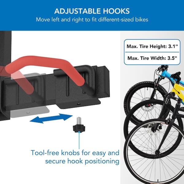 CAMPLAND Adjustable Bike Wall Mount Hanger, Horizontal - View #6
