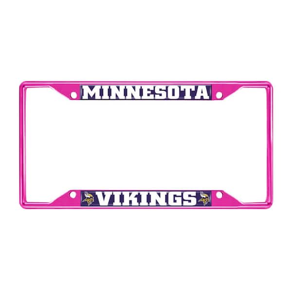 FANMATS Universal Fit NFL - Minnesota Vikings License Plate Frame - Pink