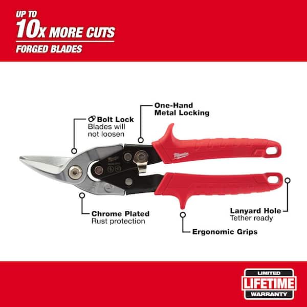 10 in. Left-Cut Aviation Snips with 10 in. Straight-Cut Aviation Snips