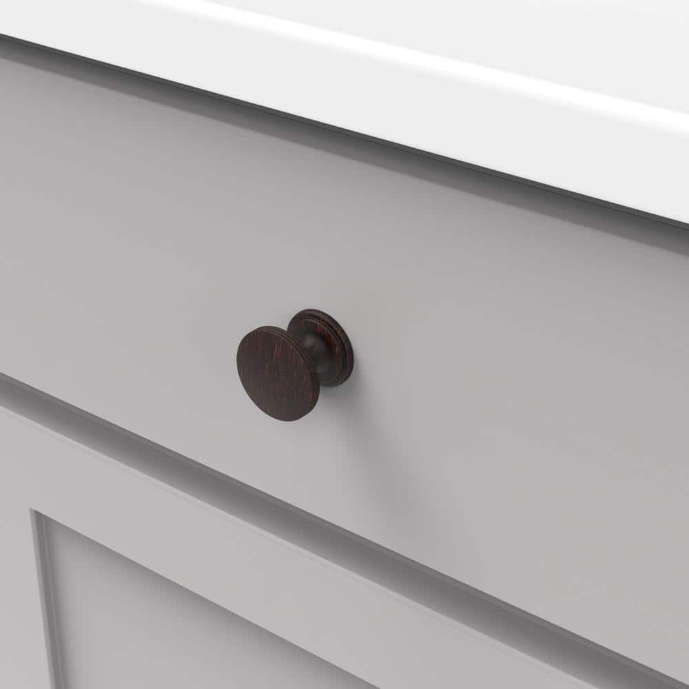Vintage Bronze Round Cabinet Knob 10-Pack with Mounting Hardware