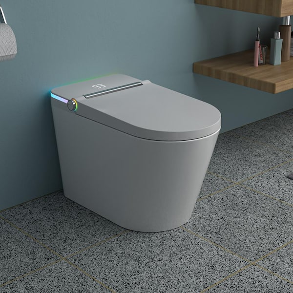 WELLFOR MT4 Elongated Heated Seat Bidet Toilet with Foot Sensor Flush and LED Night Light