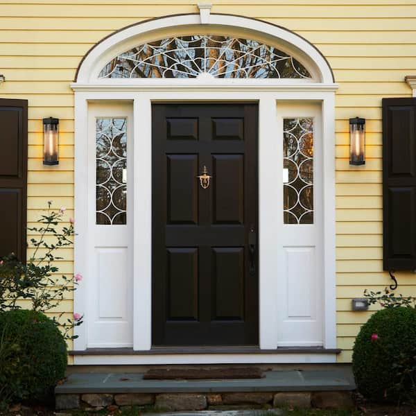 Andrew 1-Light Black Outdoor Hardwired Coach Wall Sconce
