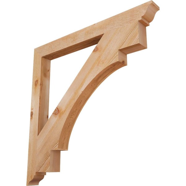 Ekena Millwork 4 in. x 44 in. x 44 in. Western Red Cedar Merced Traditional Rough Sawn Bracket