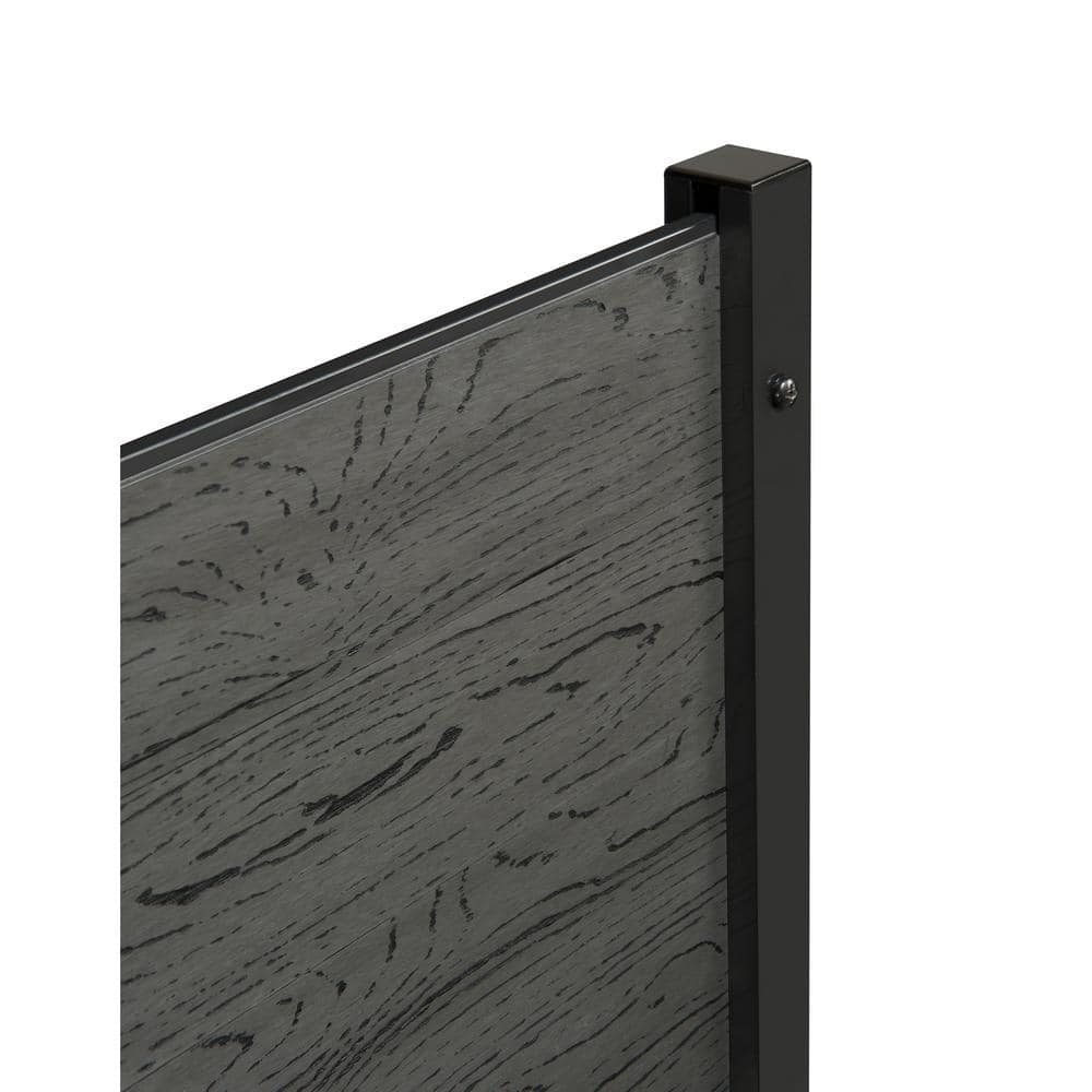 Charcoal No Dig Vinyl Privacy Screen with WoodTek Finish