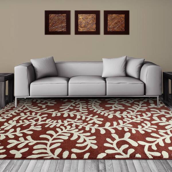Lanart Fiona Red Polyester 4 ft. x 6 ft. Area Rug