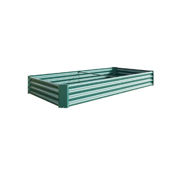 Raised Garden Bed Kit - Metal Raised Bed Garden 7.6x3.7x0.98ft for Flower Planters, Vegetables Herb Green