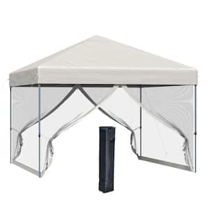 9.8 ft. x 9.8 ft. Beige Pop Up Canopy Tent