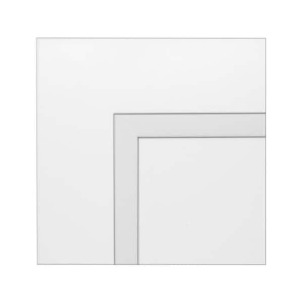 PELHAM & WHITE Keyport Shaker Style Kitchen Cabinet Door Sample in Satin White 5 in W x 5 in D x .75 in H