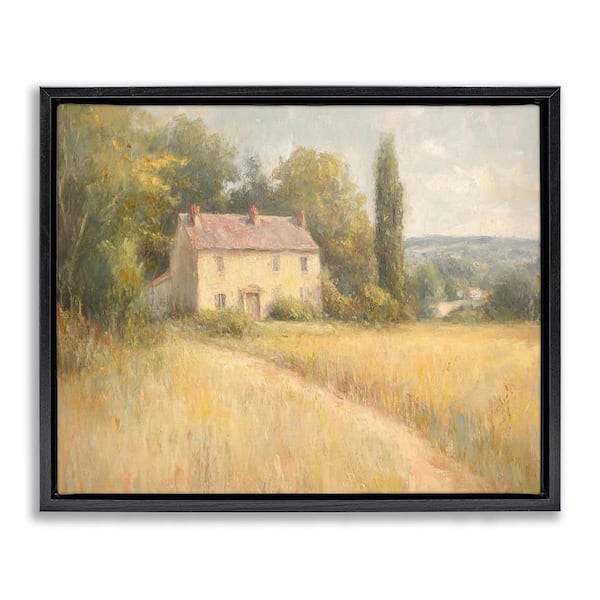 Stupell Industries Hide Away Cottage House by Petal Prints Design Black Floater Frame Nature Graphic Art Print 17 in. x 21 in.