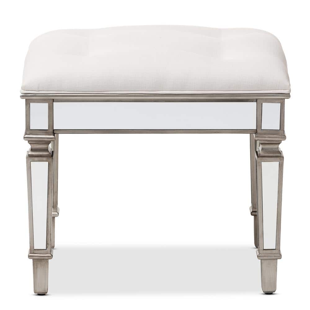 Marielle White Ottoman