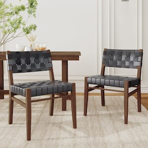 Cassius Black PU Dining Chair, (Set of 2)