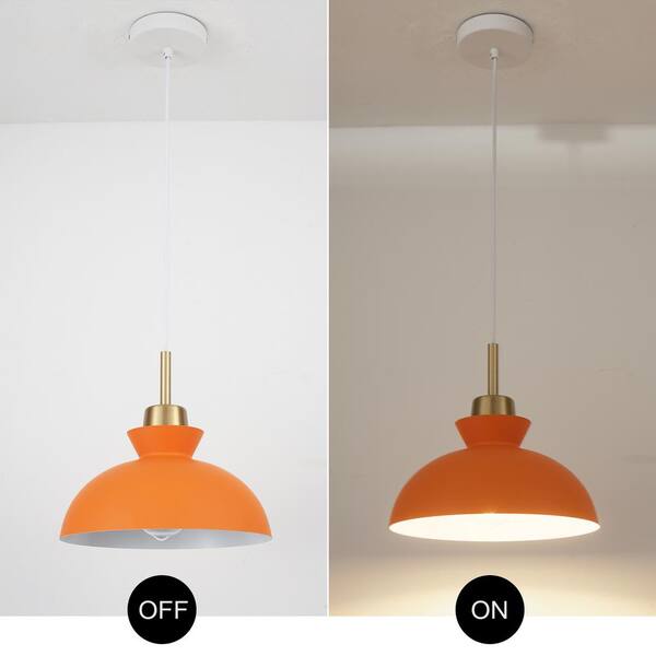 LWYTJO Lustre 11 in. 1-Light Orange Dimmable Modern Industrial