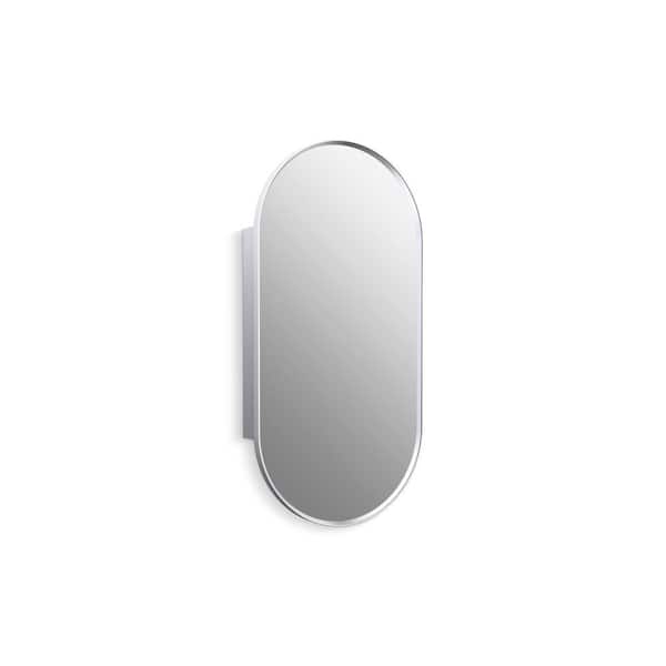 KOHLER Verdera 20 in. W x 40 in. W Oval Framed Medicine Cabinet with Mirror in Polished Chrome
