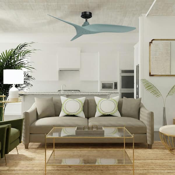 Aerofanture 52 in. Modern Sage Green Downrod DC Reversible Motor Ceiling Fan with Remote Control