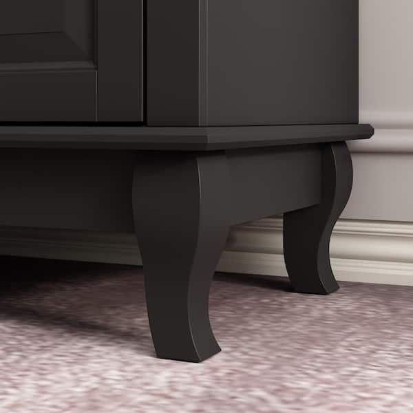 FUFU&GAGA Black Wooden 9-Drawer Chest of Drawers 55.1 in. W FUFU&GAGA Black Wooden 9-Drawer Chest of Drawers 55.1 in. W