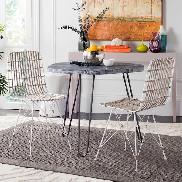 Minerva Off-White Wicker Dining Chair (Set of 2)