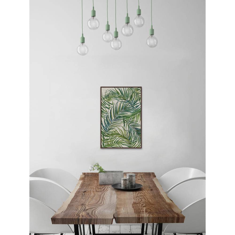 18 in. H x 12 in. W Swirling Palms by Julia Posokhova Framed Canvas Wa
