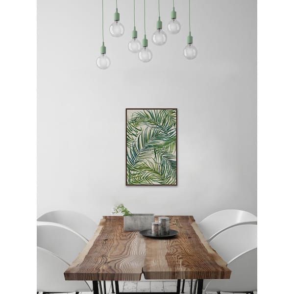 Unbranded 18 in. H x 12 in. W "Swirling Palms" by Julia Posokhova Framed Canvas Wall Art