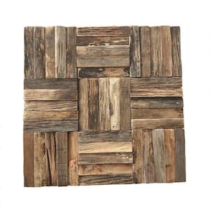 11-7/8 in. x 11-7/8 in. x 1/2 in. Weave Boat Wood Mosaic Wall Tile Natural (11-Pack)