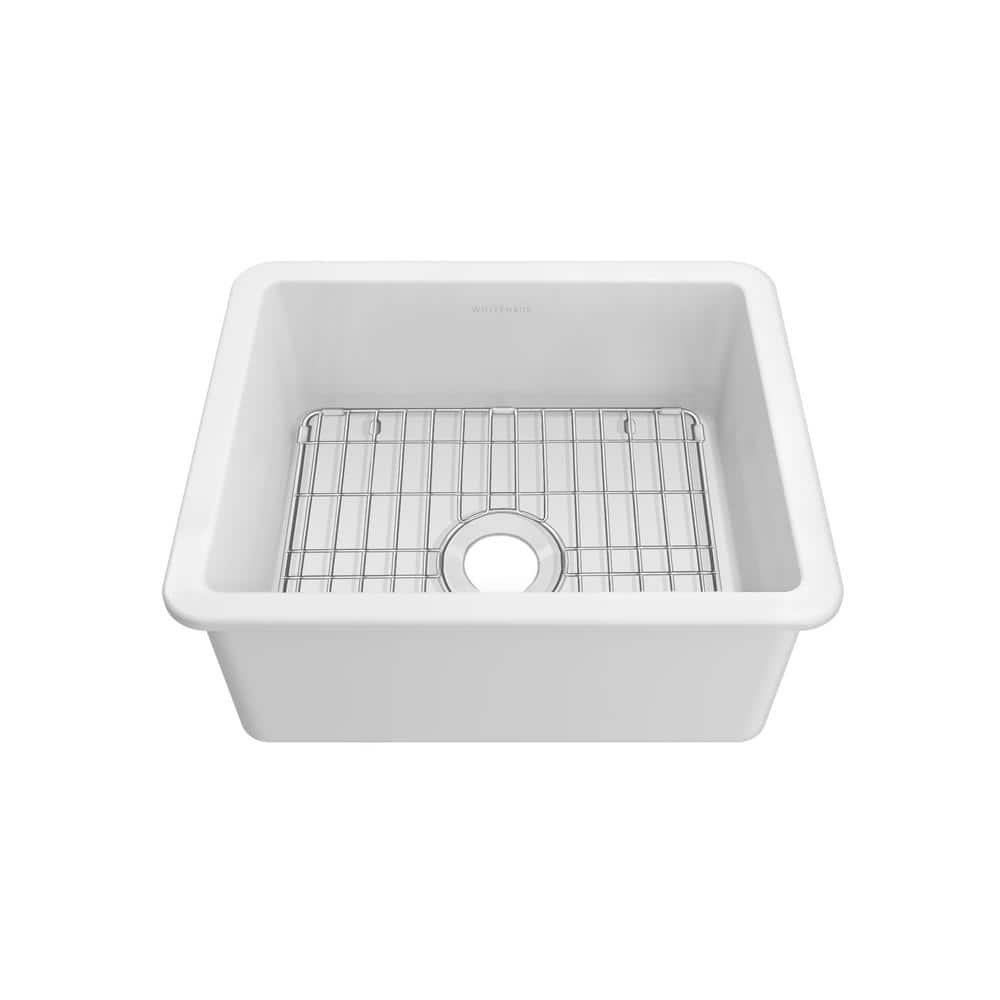 24 in. Undermount/Drop-in Single Bowl Fireclay Kitchen Sink, Stainless Steel Grid Included price history on PriceWatchPro
