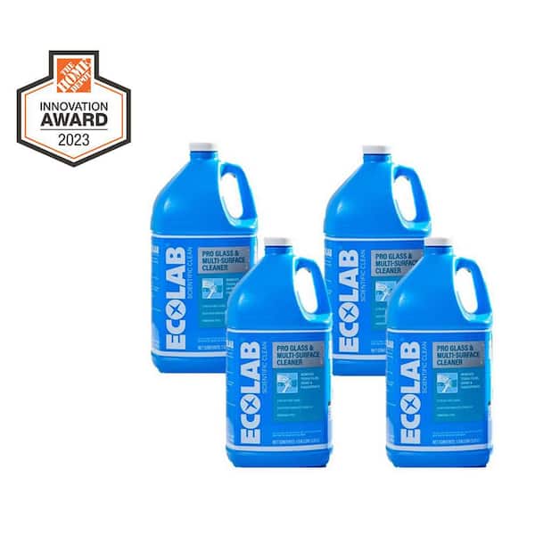 ECOLAB 1 Gal. Ammonia-Free Pro Glass Cleaner and Multi-Surface Cleaner Spray Bottle for Windows and Mirrors (4-Pack)