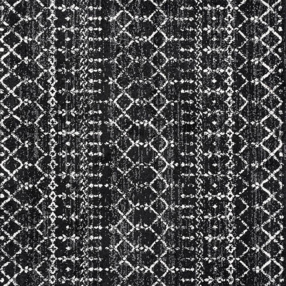 Black and Ivory Diamond Reversible Synthetic Area Rug