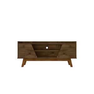Marcus Rustic Brown Mid-Century Modern TV Stand Fits TVs Up to 55 in. with Solid Wood Legs
