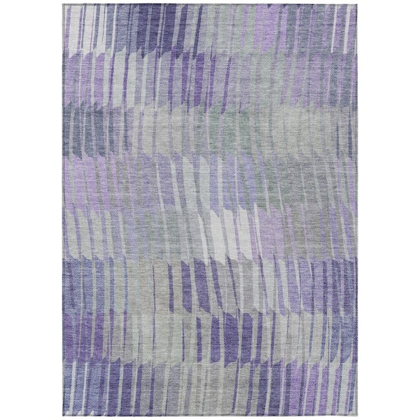 Chantille Machine Washable Indoor/Outdoor Abstract ACN2271 Lavender 9 ft. x 12 ft. Area Rug