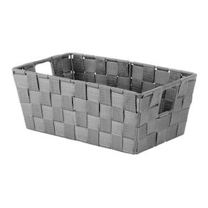 4.53 in. H x 11.42 in. W x 6.5 in. D Gray Fabric Cube Storage Bin