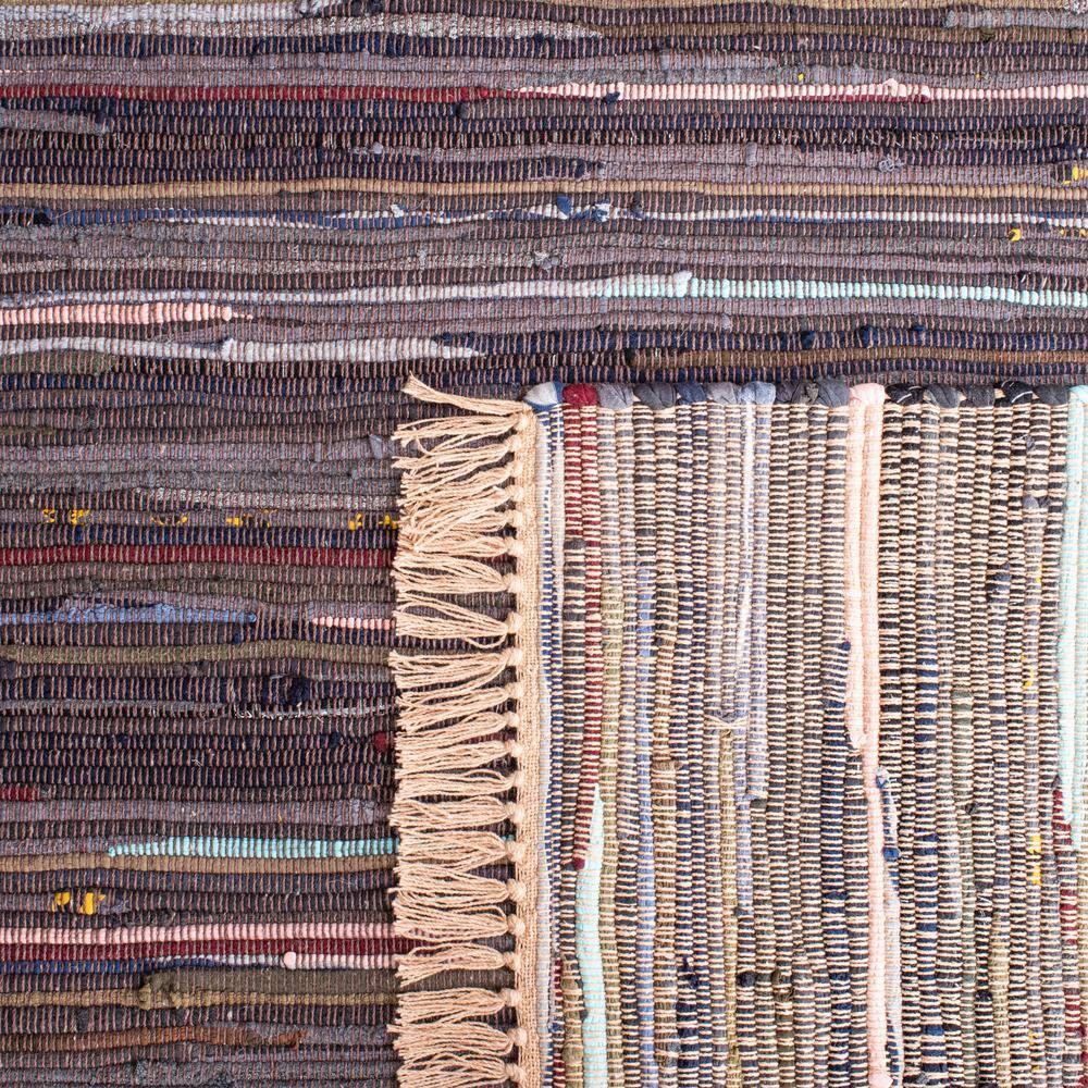 Handwoven Whimsical Purple & Blue Flatweave Rag Rug - 5x8 Feet