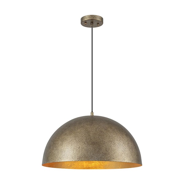 Nicholas 1-Light Antique Dark Silver Orange Peel Art Paint Oversized lsland Dome Pendant Light