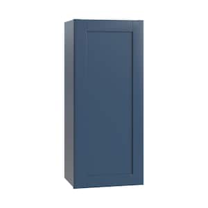 Washington Vessel Blue Plywood Shaker Assembled Wall Kitchen Cabinet Soft Close Left 18 in W x 12 in D x 36 in H